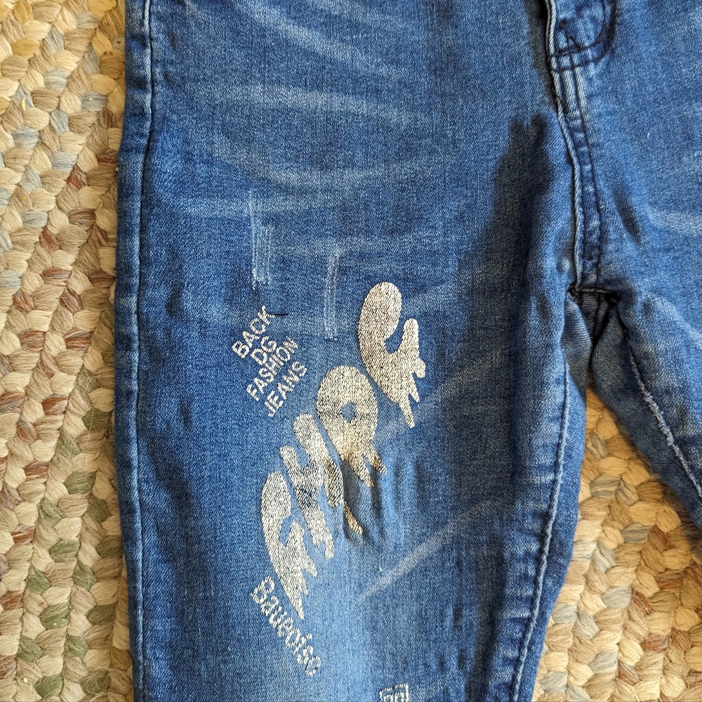 Back DG Distressed Graffiti Jeans(Jr's 7, Adult 6S) - Picture 10 of 12